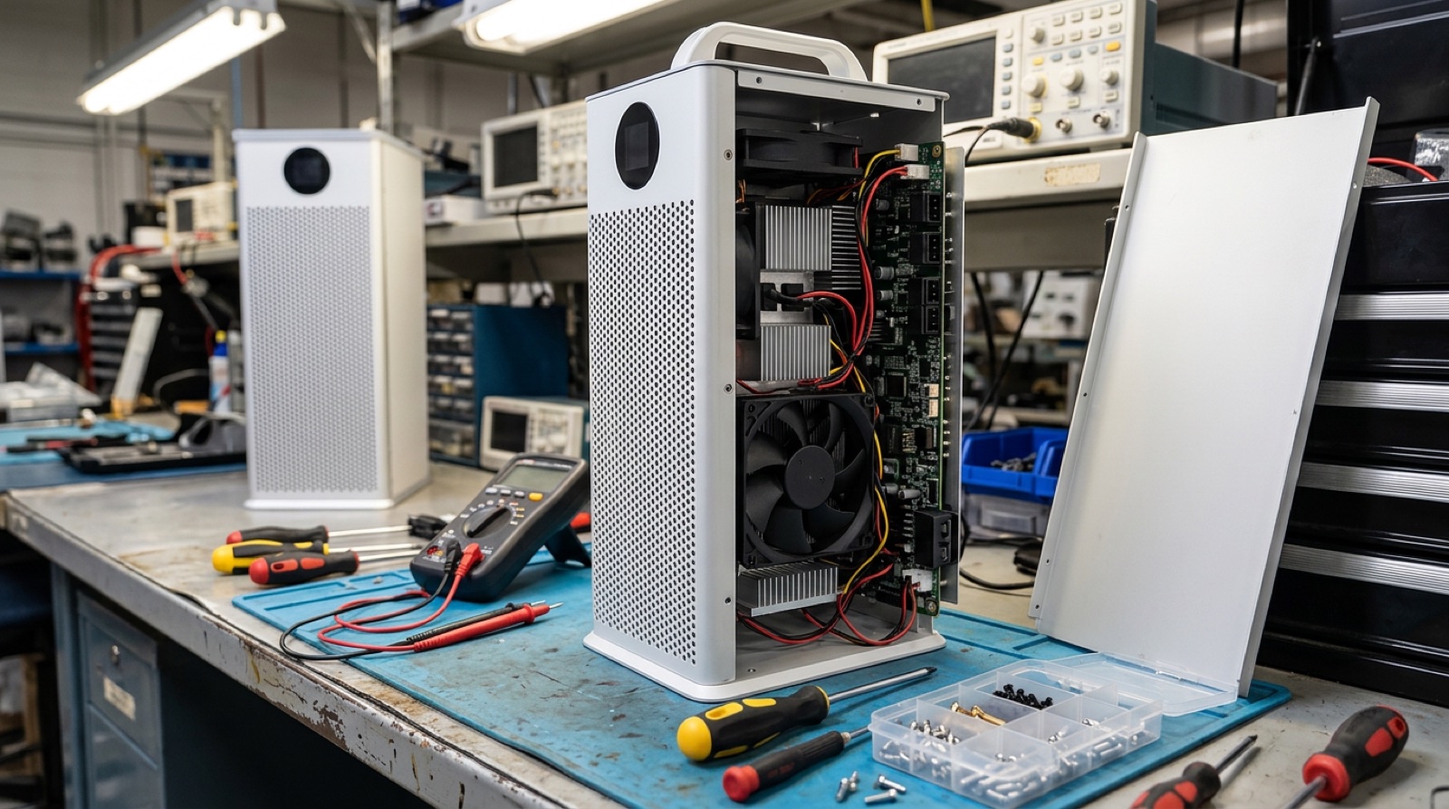 Magic Miner 40T prototype on an assembly bench